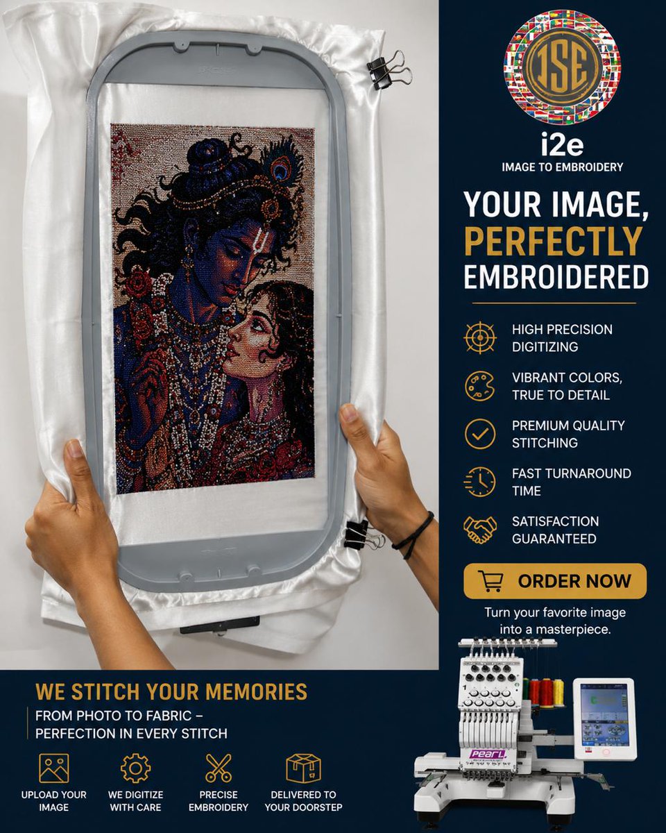 TaiSangCN's tweet photo. ✨ Turn your favorite photos into beautiful embroidered memories with i2e (Image to Embroidery) technology. 🧵
From photo to fabric, every stitch captures the details that matter most.
📸 Your Image. Perfectly Embroidered.
❤️ We Stitch Your Memories.
https://t.co/IaBhThwoCC
#i2e https://t.co/udSEONN9kw