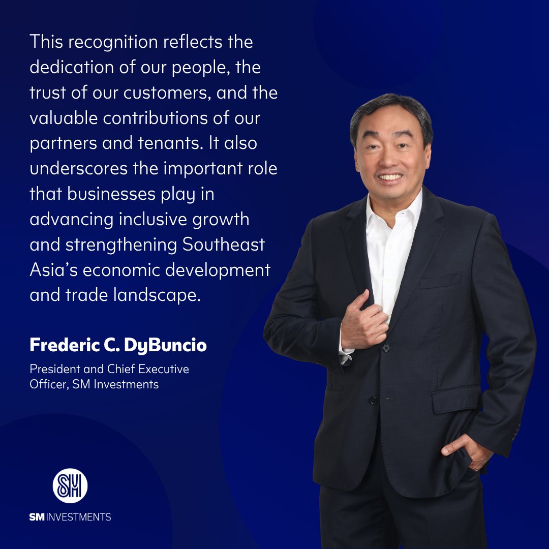 SM_Investments's tweet photo. Three consecutive years on Fortune’s Southeast Asia 500.

For SM Investments, BDO, and China Bank, the recognition reflects the trust of our stakeholders, the dedication of our people, and our commitment to creating lasting value. https://t.co/t5X6NhTD1r