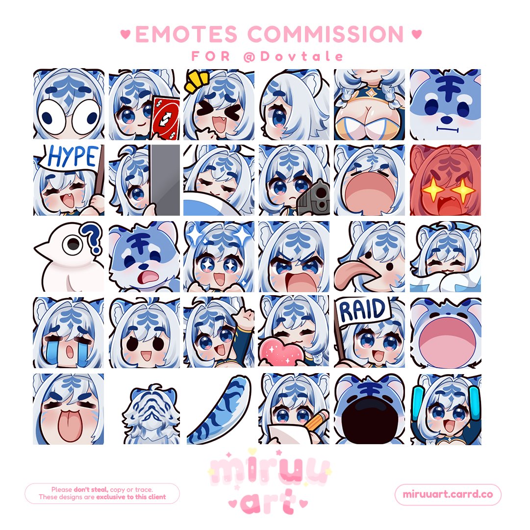 MiruuArt's tweet photo. Emotes and Panels for Dovtale 💙

#VgenComm #emotes #commission #commissionsopen #twitch #discord #panels https://t.co/urnr8lmeuE