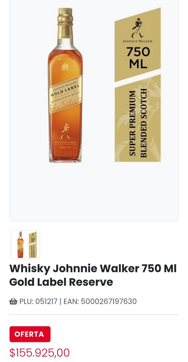 DocLeans's tweet photo. @marianorinaldi También venden whisky a $155.900 🤷‍♀️ https://t.co/2HDFZcCoMK