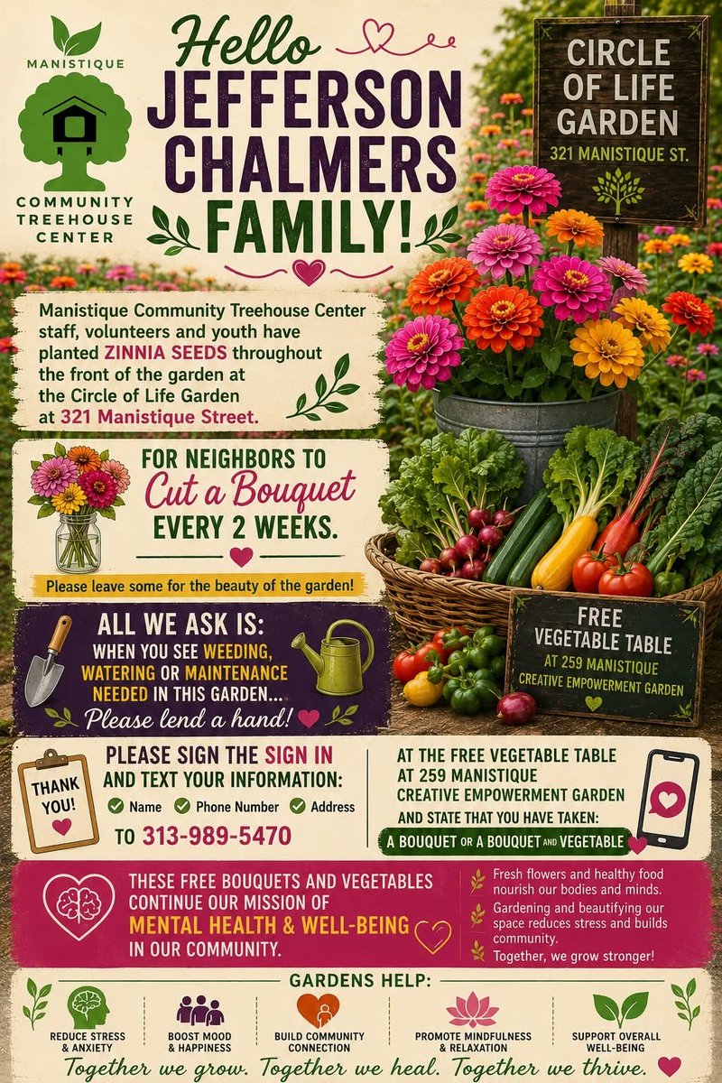 MTreehouse_'s tweet photo. Free Bouquet/ Vegetables for our Community! @skillmanfound @kresgefdn @cfsem @WayneMetroCAA @CityofDetroit https://t.co/cNUZRD1I3S