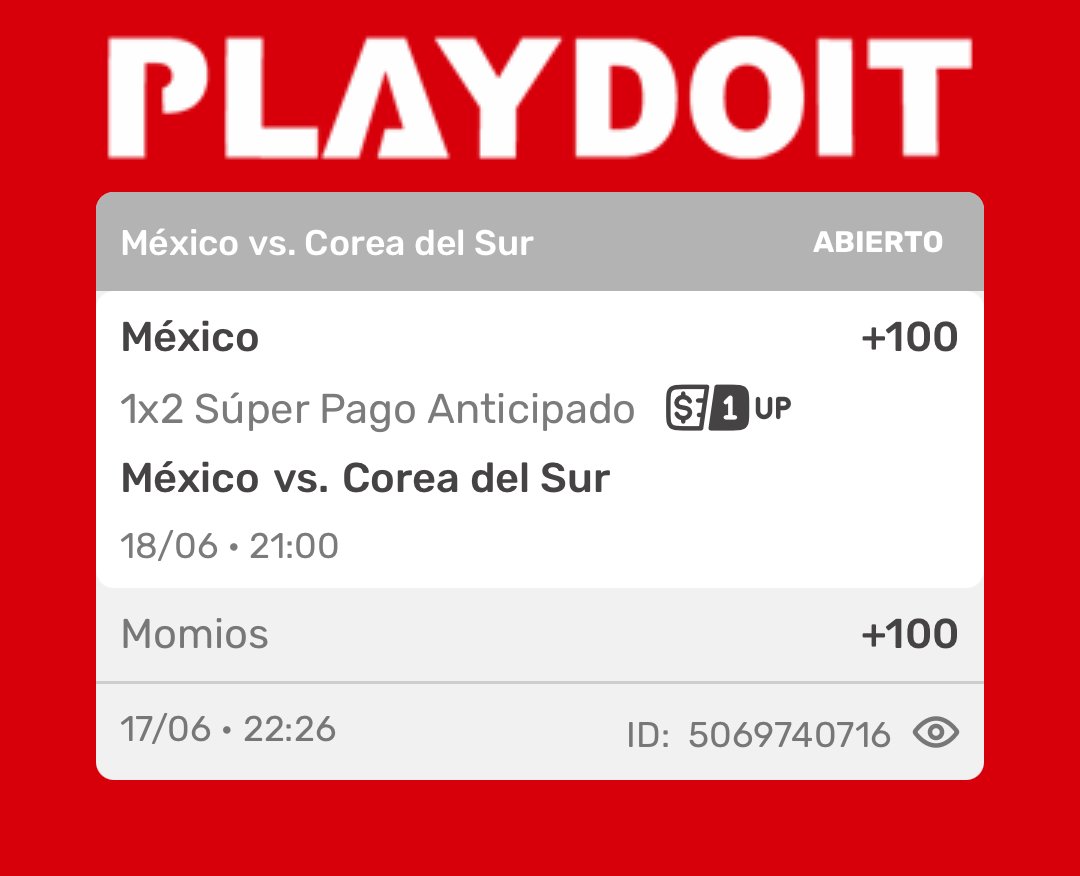PatoPicksMx's tweet photo. ⚽ PICK Mundial ⚽
🇰🇷 Corea del Sur @ 🇲🇽 México
🔷 🇲🇽 México ML (+100)
💸 Apuesta 3U 
⏰ 7:00 pm (CDMX)

📊 México invicto en sus 2 enfrentamientos mundialistas vs Corea del Sur — 3-1 en Francia 1998 y 2-1 en Rusia 2018
📊 Raúl Jiménez anotó en sus últimos 2 duelos directos ante Corea y ya marcó vs Sudáfrica — Guadalajara como detonador
📊 México con 48.31% de probabilidad de victoria  — ligero favorito en casa con el Estadio Akron a tope

🧠 Pick que va con el corazón pero tiene argumentos. El Tri ganó ambos Mundiales contra Corea, Jiménez llega caliente y Guadalajara empuja.A +100 el boost de Pago Anticipado lo convierte en apuesta de valor. Aprovechamos el 1 UP para aprovechar el momio y poder ir fuerte 🇲🇽🔥

#Mundial2026 #FIFAWorldCup #Fútbol #SportsBetting #ApuestasDeportivas #FreePick #PicksGratis