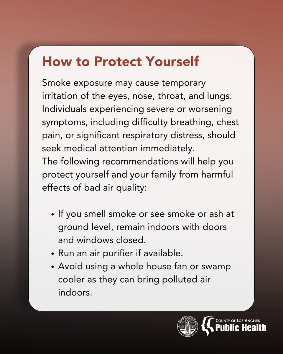 lapublichealth's tweet photo. Smoke Advisory. Unhealthy air quality declared due to warehouse fire in Boyle Heights. Public Health is monitoring and coordinating with partners in the response. Swipe for more information. https://t.co/N2pverKb0F