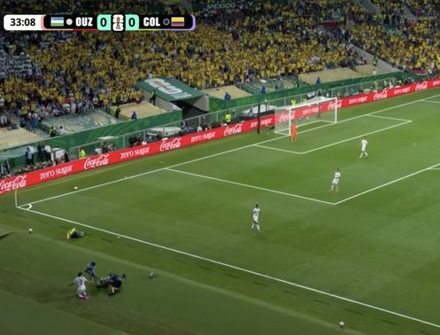 TrollFootball2's tweet photo. 🚨 Khusanov becomes the first player to take out opponent and cameraman with one tackle https://t.co/gGqIAbGn4Q