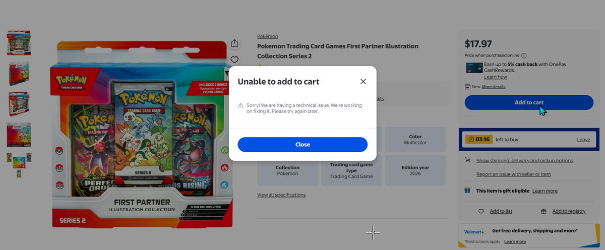 Cyan_Inu's tweet photo. @PokemonRestocks I spent my whole 10 minutes being told it was sold out... then they were having difficulties...🤬😭 https://t.co/401PZVsceu