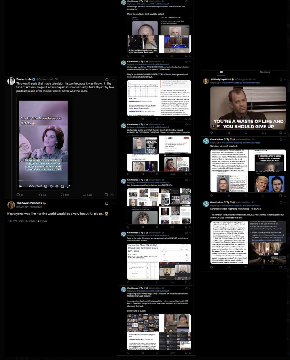 SwanPrincess926's tweet photo. @X @Support
I wrote compassionate words about a harmless battery victim--then received 9 messages of dehumanization-including death threats-from @kindred_kim &amp; @ChicagoGirl90 simply because I'm Caucasian--&amp; then they blocked me 'cause they knew they'd get rebuked

Ban the racists https://t.co/YOENMDggrp