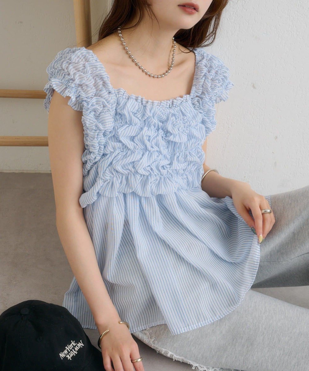 mysticのくしゅくしゅ系トップス 種類多すぎて選べない…！🥹