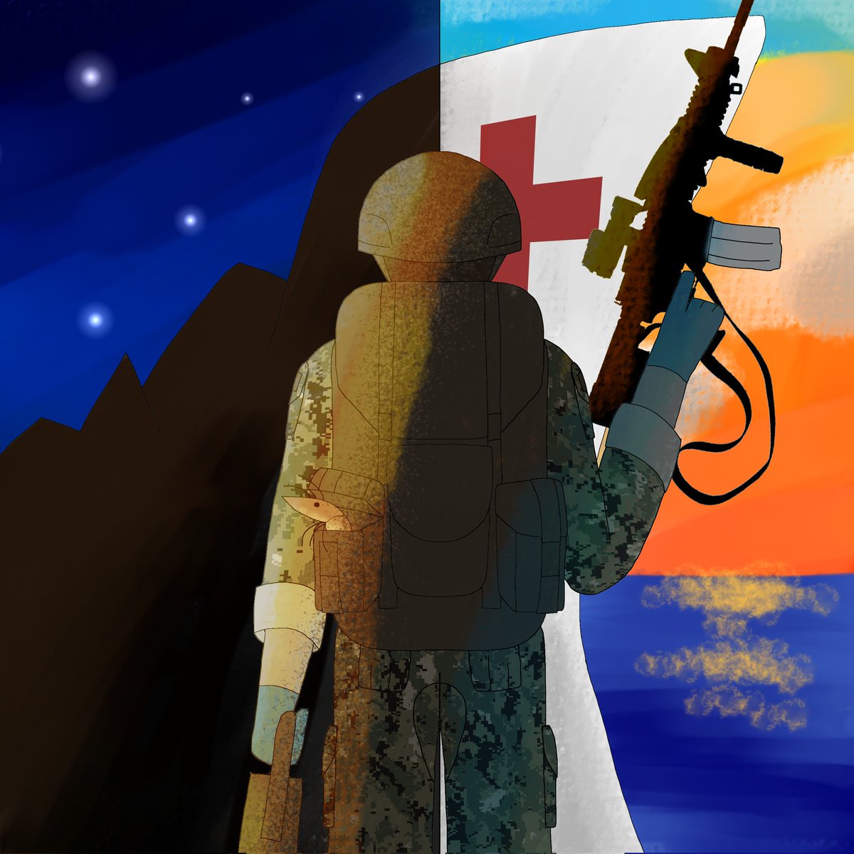 RS_B_Side's tweet photo. "They call us Doc"

(Reuploading an older drawing I made in 2023 when I was doing my rate's training after boot camp. Also, happy 128th birthday to the most decorated rate in the US Navy!) https://t.co/tnFOnYKo0e