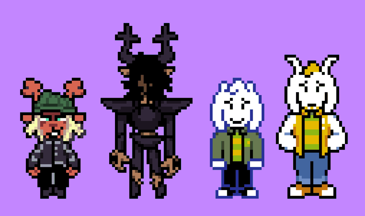 1993Bros's tweet photo. I updated my old Dess &amp; Asriel designs in preperation. https://t.co/mrSU9d2UxN