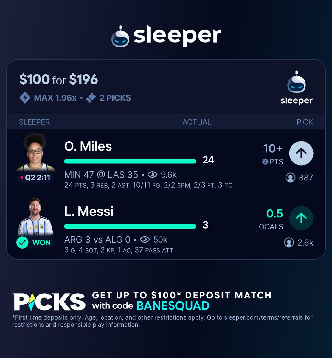 BaneSquad_'s tweet photo. 🥹 @oliviamiles06 

$25 to win $269 ✅

Gave this out on my live stream ⬇️

https://t.co/gAO4Z10AEc https://t.co/zAqJgOUmrC