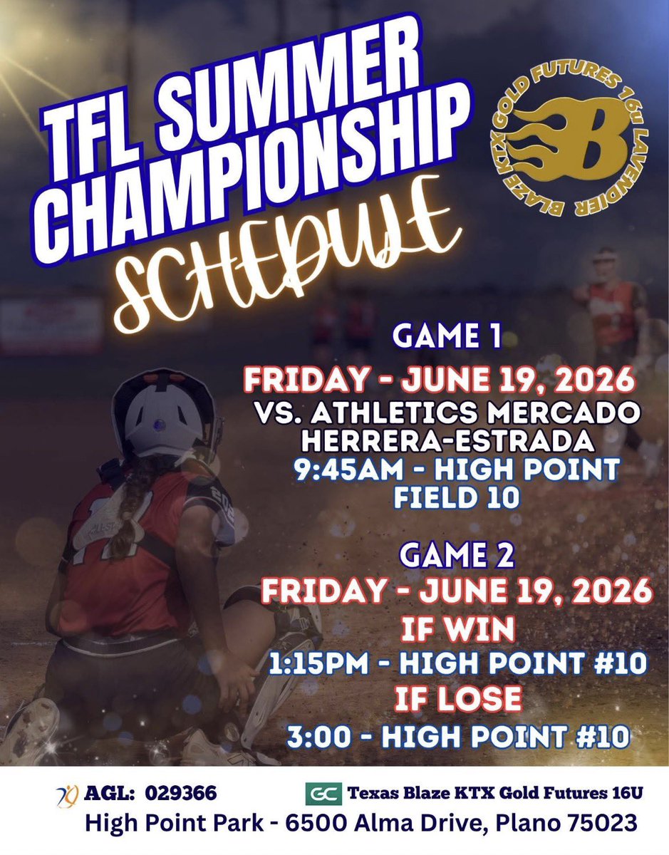 EmmaPark_10's tweet photo. Come out and see us this weekend!! Let’s go Blaze!🥎🔥
@TXBlazeGoldKTX @la_techSBCoachT @WTAMUSoftball @jlandreneau @McNeeseSoftball @mkmojica @JanaeShirley @MarandaShain @CoastalSoftball @coach_kgreen @CoachValis @BearkatsSB @nicholls_sb @RoadrunnerSB @CoachVanW https://t.co/xFbcCSFloT