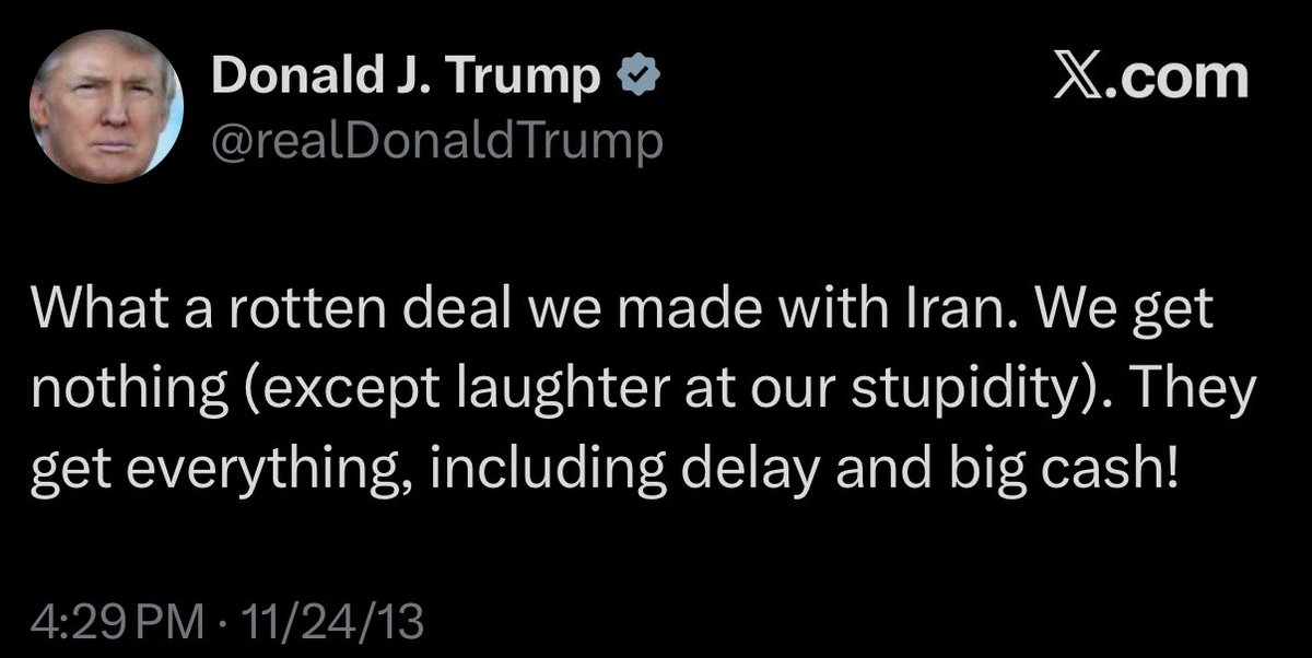 aintscarylarry's tweet photo. Wow, somehow 2013 Donald trump knew what 2026 Donald trump was going to do. Nostradumbass strikes again. https://t.co/aF54zmNPxR