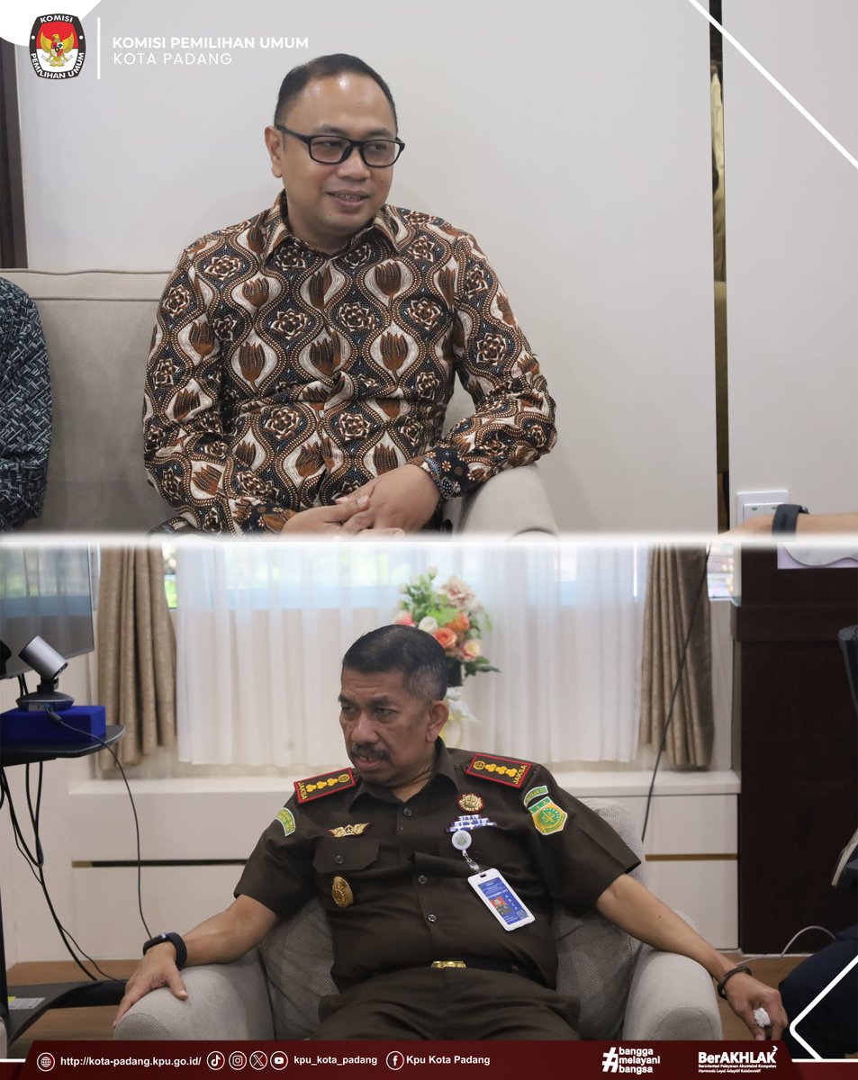 PadangKpu's tweet photo. #Temanpemilih, KPU Kota Padang KPU Kota Padang melaksanakan kunjungan dan silaturahmi ke Kejaksaan Negeri Padang. Kunjungan ini dihadiri oleh Ketua dan Anggota KPU Kota Padang, Sekretaris KPU Kota Padang dan Kasubbag Perencaan, Data dan Informasi KPU Kota Padang. 
 #KPUmelayani https://t.co/R83mQQpN7F