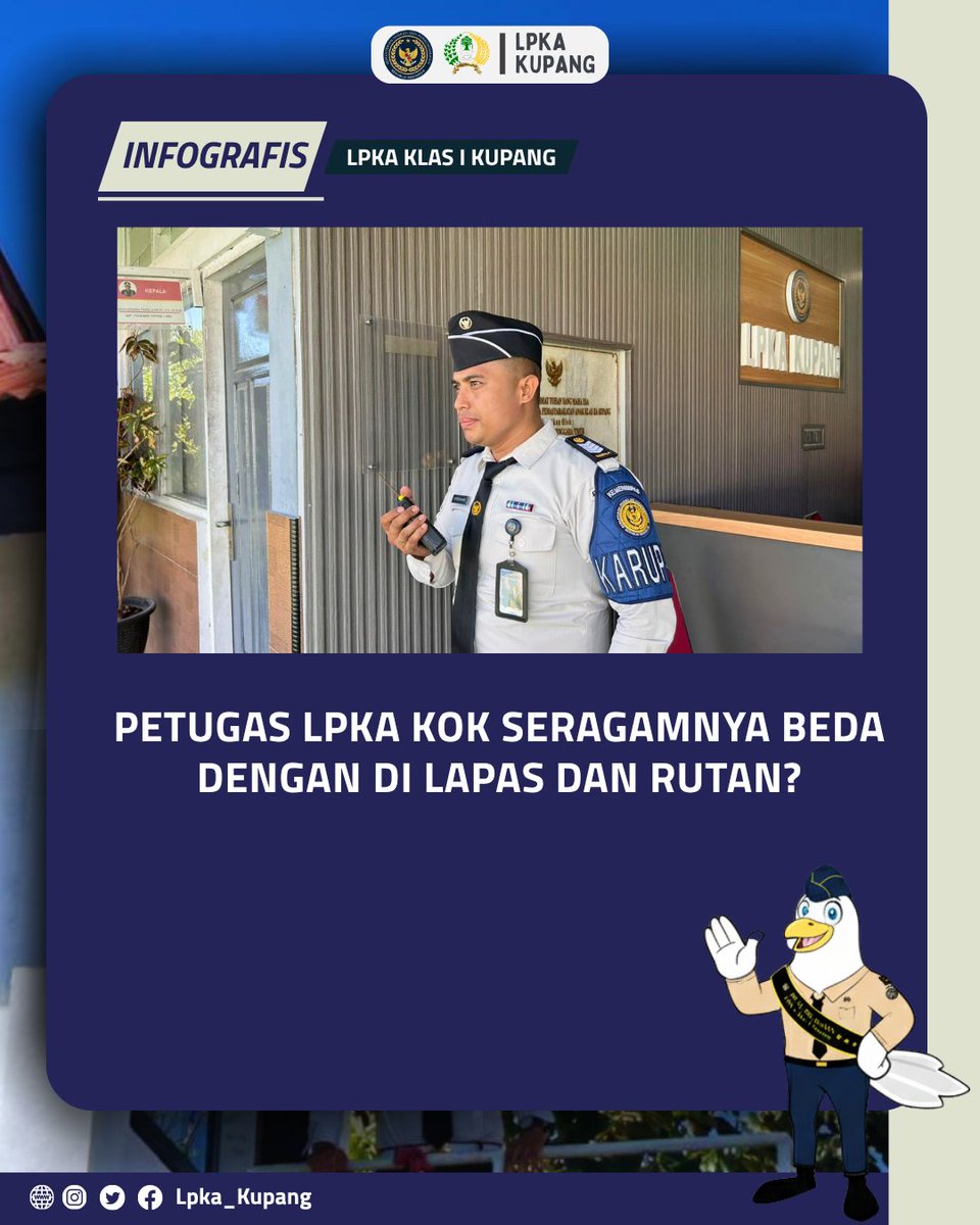 LPKAKupang's tweet photo. PETUGAS LPKA KOK SERAGAMNYA BEDA DENGAN DI LAPAS DAN RUTAN?
Berdasarkan Kepmenimipas No M.IP-23.OT.02.01 Tahun 2025 tentang Pakaian Dinas Aparatur Sipil Negara di Lingkungan Kementerian Imigrasi dan Pemasyarakatan.
Petugas di LPKA menggunakan seragam yang tampak berbeda. https://t.co/nXgFiCAlP6