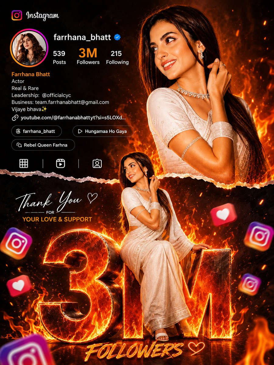Devil_Minds0's tweet photo. 3 Million Hearts But You’ll Always Be Our Biggest Blessing First. Watching You Grow From Strength To Strength Fills Our Family With Immense Pride Congratulations Farrhanabhatt !🥹⭐

#FarrhanaBhatt #FarrhanaRebellions https://t.co/fsPYXiFG9B
