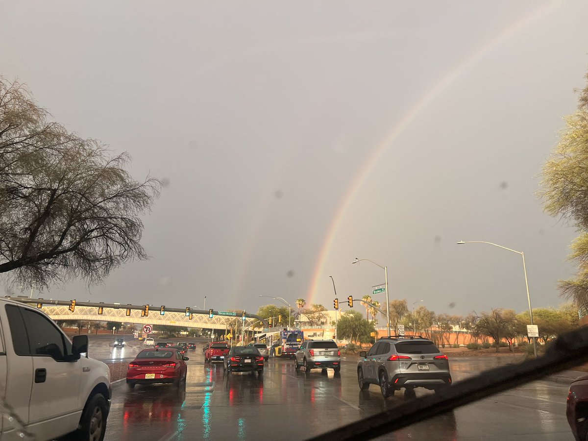 TrojanSuzanneR's tweet photo. When the rainbow follows you home. #ThisIsTucson #DesertLife #Monsoon2026 https://t.co/lqSt4JBS99
