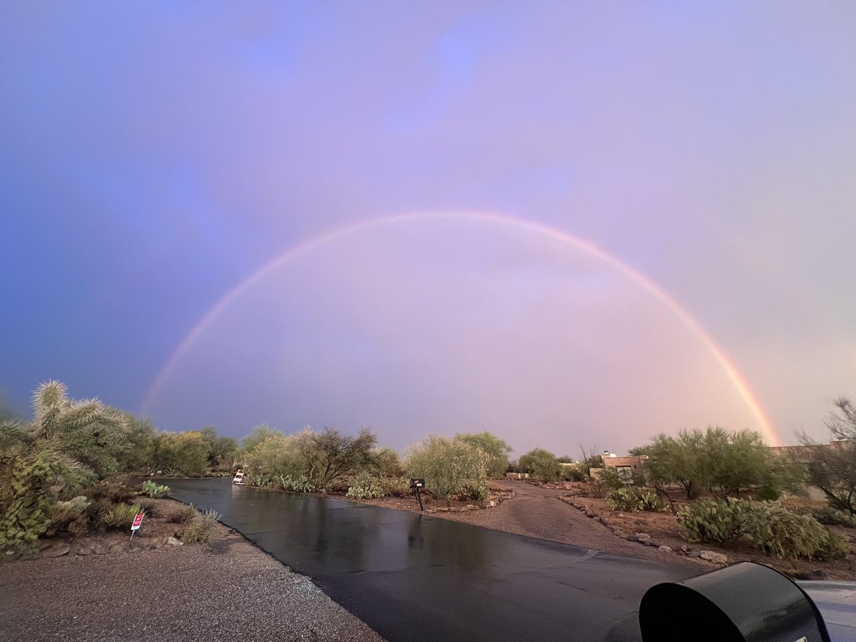 TrojanSuzanneR's tweet photo. When the rainbow follows you home. #ThisIsTucson #DesertLife #Monsoon2026 https://t.co/lqSt4JBS99