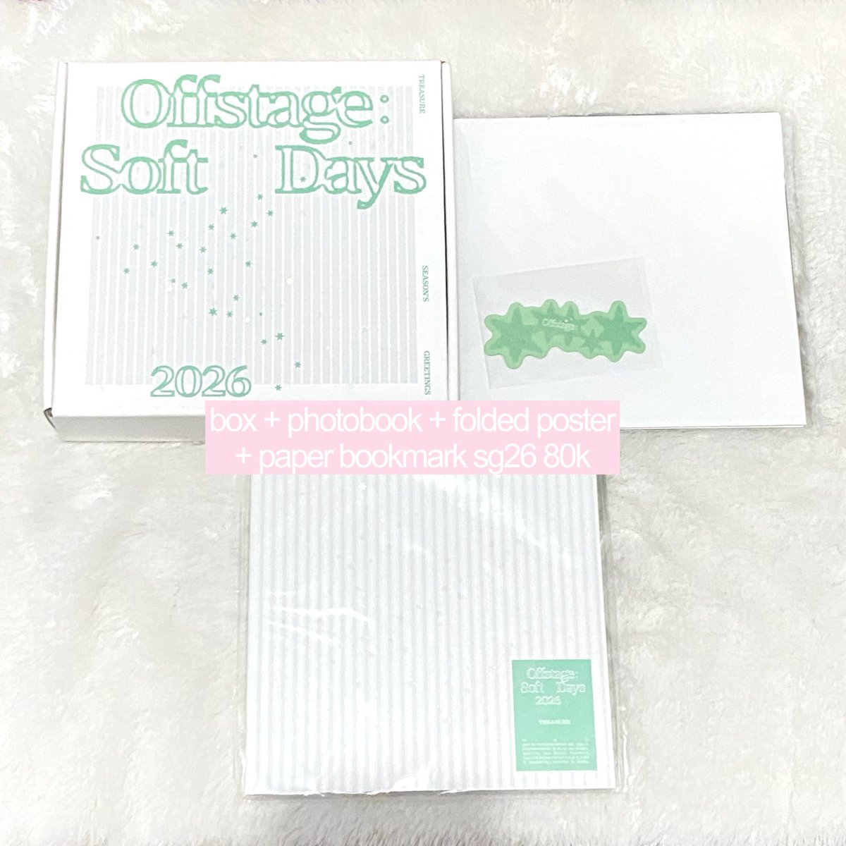 dokyuv's tweet photo. wts want to sell  photobook+ box + folded poster + paper bookmark sg26 treasure

link: https://t.co/Z2BzVfBXFm
🍊bekasi
❌ exc adm fee 

t. season greetings 2026 sg 26 https://t.co/0tuITVRdBP