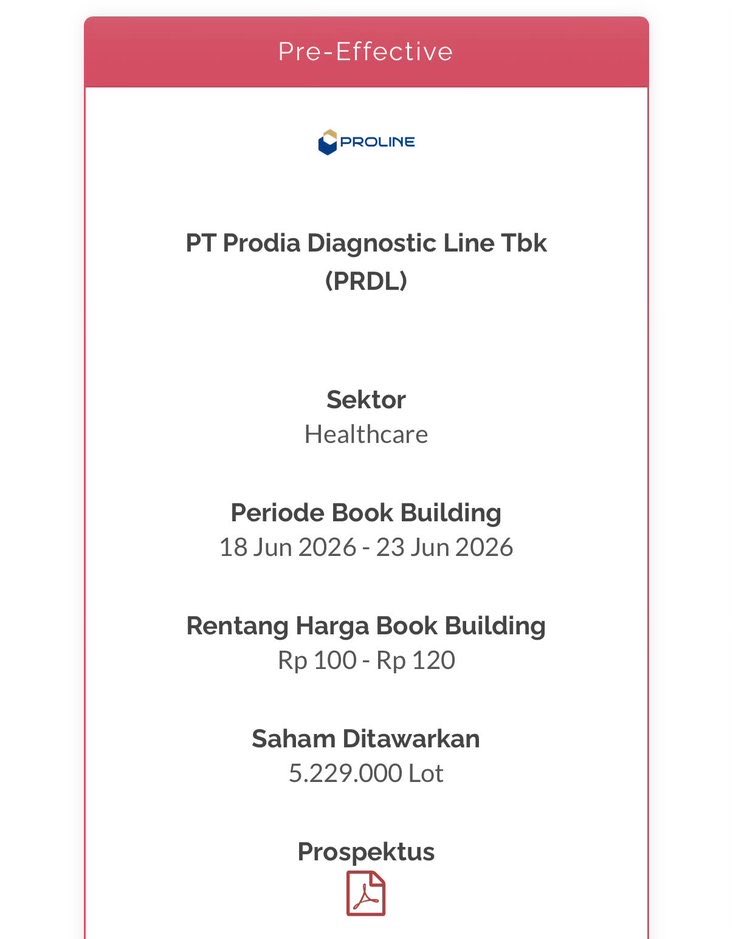 molidex's tweet photo. Apa bedanya $PRDA dengan $PRDL? Sama sama Prodia, kok nambah satu lagi yang IPO?

Sini aku jelasin kayak ke anak SD.

$PRDA (PT Prodia Widyahusada Tbk) adalah jaringan laboratorium klinik yang sudah lama dikenal masyarakat sebagai tempat orang datang untuk cek darah, tes kesehatan, hingga konsultasi medis. 

Bisnis utamanya adalah jasa layanan diagnostik, di mana mereka menjual keahlian medis dan hasil pemeriksaan yang akurat bagi pasien perorangan maupun rujukan dokter.

Produk utama yang mereka hasilkan itu bukan barang fisik, tapi data kesehatan dan hasil lab.

$PRDL (PT Prodia Diagnostic Line Tbk) adalah unit bisnis yang fokus pada sektor manufaktur dan distribusi. Bisnis mereka lebih bersifat industri, yaitu memproduksi dan mendistribusikan alat-alat kesehatan untuk kebutuhan diagnosis medis.

Kalau PRDA adalah tempat tesnya, maka PRDL adalah pihak yang memastikan mesin, reagen, dan peralatan kalibrasi yang digunakan di laboratorium tersebut tersedia dan berfungsi dengan baik.

Perbedaan paling mencolok ada di apa yang mereka tawarkan ke pasar.

PRDA menjual pengalaman dan jasa pelayanan kesehatan kepada pasien, sedangkan PRDL menjual produk fisik dan solusi teknis untuk keperluan medis.

Gimana guys menurut kalian? Boleh diskusi di bawah yaa!