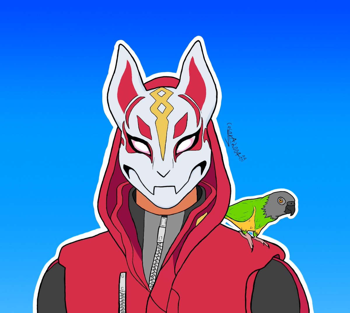 CesarMe05229814's tweet photo. Small art i did to change my profile picture. 

Drift my most favorite skin and my Parrot.

Hope you like it!! ^^
#Fortnite #FortniteDrift #FortniteArt https://t.co/NyZMzNgjR6