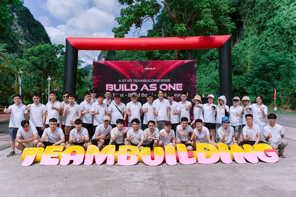 A_StarGroup's tweet photo. 🌊 A-STAR TEAMBUILDING 2026 | BUILD AS ONE
After more than a month of shared experiences through Form As One, Move As One, Shine As One, and Rise As One, A-Star Teambuilding 2026 officially came to a close in Quang Binh, leaving us with unforgettable memories, laughter, and meaningful moments together.

More than just an annual company trip, Teambuilding is an opportunity for A-Star Group members to step away from daily tasks and deadlines, connect more deeply, strengthen relationships, and build a stronger sense of belonging across the organization.

From team-running challenges and creative video campaigns to high-energy teambuilding activities and an exciting Gala Dinner, every experience was designed to bring people closer together and create lasting memories as one team.

More importantly than scores or awards, the Build As One journey reminded us what makes A-Star Group truly special — a team that is more united, more connected, and ready to move forward together toward the next stage of growth.

💫 Great teams are not built overnight. They are built through trust, meaningful connections, and shared experiences.

A heartfelt thank you to every member of A-Star Group for making Teambuilding 2026 such an inspiring and energetic journey.

👉 Take a look back at some of the most memorable moments from A-STAR TEAMBUILDING 2026 through the photo highlights below.

#AStarGroup #AStarTeambuilding2026 #BuildAsOne #BuildTrust #BuildBond #BuildBeyond #IAmABlock #WeAreTheChain