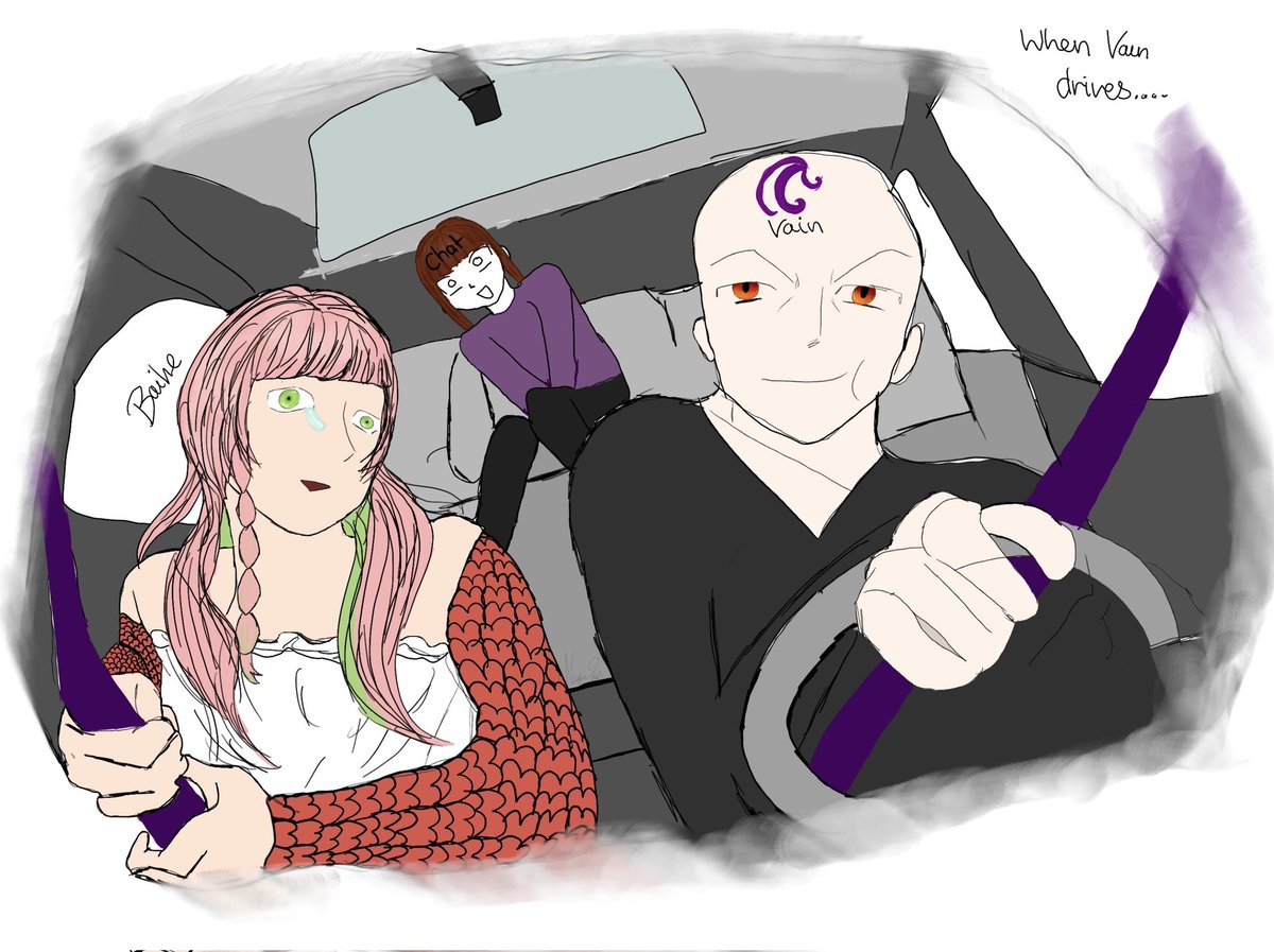 night_owl05fun's tweet photo. Stream recap what i done, i am back doing a bit better now and have the energy to make some cursed art!

-Baihe said his room look like a psych ward room
-Vain driving while Baihe and chat hold for their dear life

#invain #vainitas https://t.co/jTHumRu94w