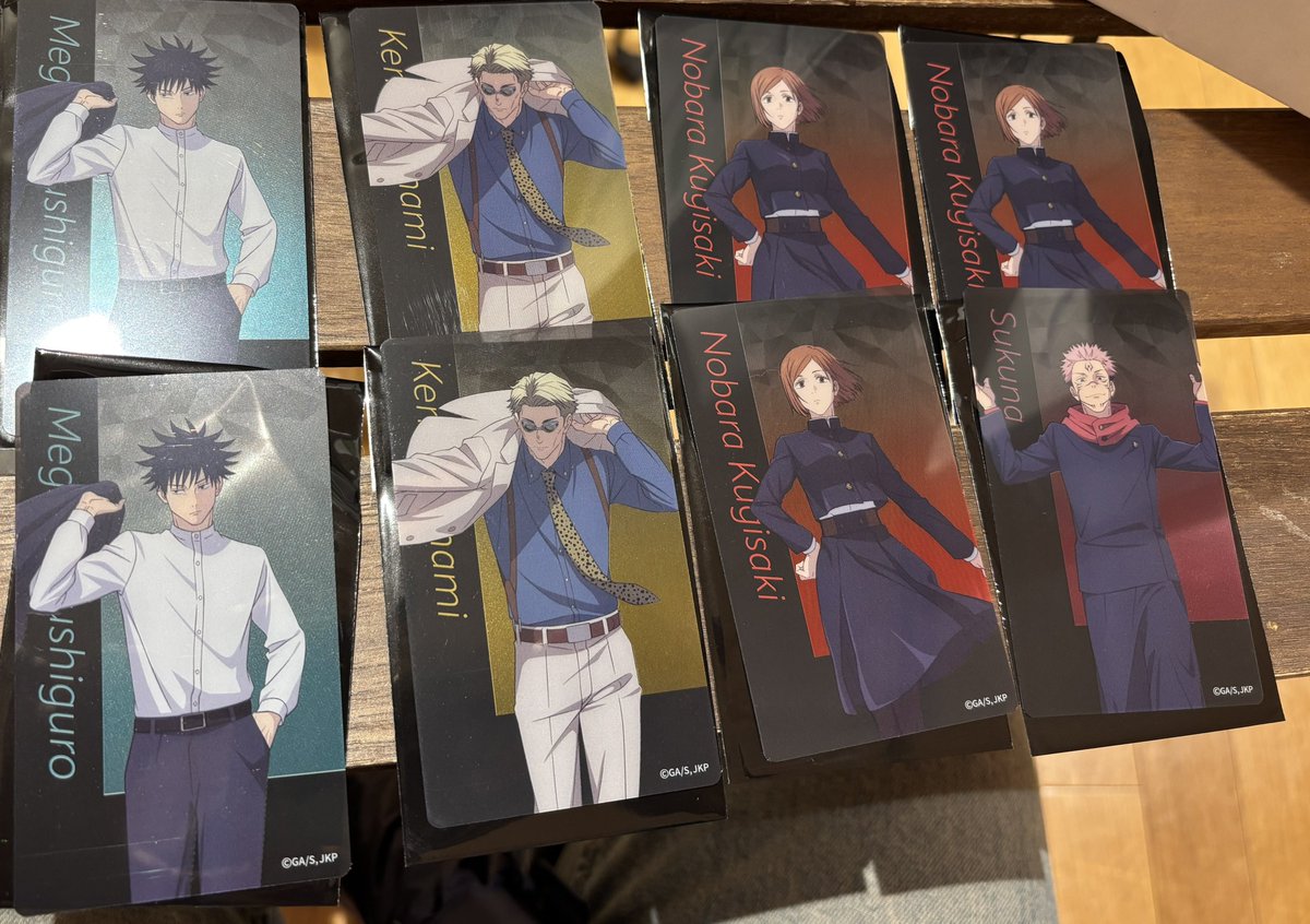 yaya_change0123's tweet photo. 【交換】アニメーション 呪術廻戦展

譲→
クリカカード:伏黒.七海.〇釘崎.両面宿儺
フォト風:七海.宿儺.〇釘崎.〇真人.〇夏油(羂索).虎杖
缶バッジ:〇夏油(羂索).七海

求→五条(缶バ>クリカ>フォト).同種脹相
※異種交換は差額お支払い
〇定価譲渡可(無印譲渡はご相談下さい)

本日大阪梅田手渡し https://t.co/WYW6ttqSNZ
