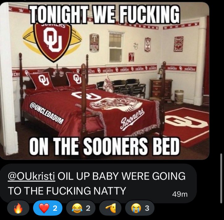 OUkristi's tweet photo. HELL YES!!!!!!!! BOOMER!!!!!!!!!!! ♥️ https://t.co/qgTySQLMU9