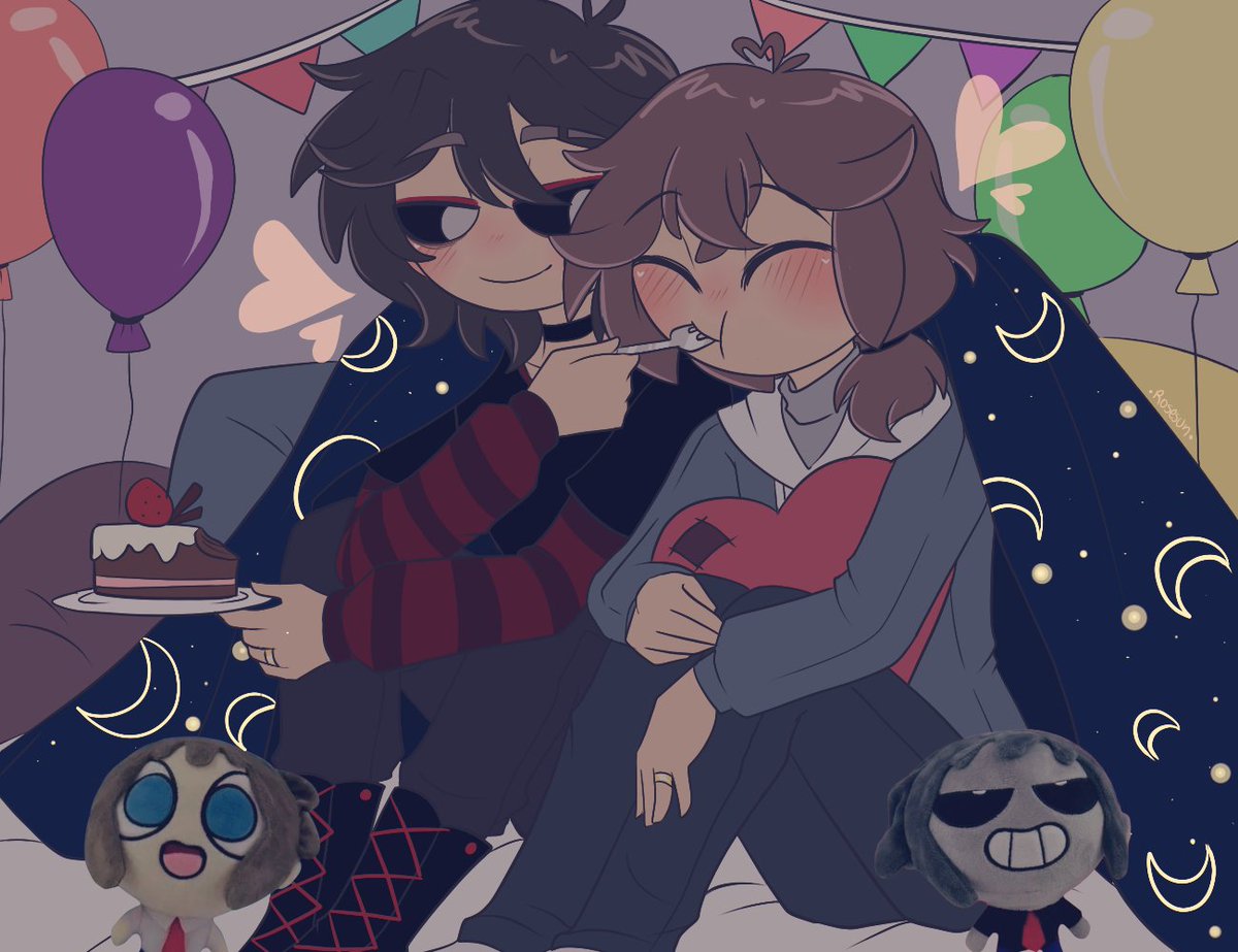Rosesun707's tweet photo. Feli cumpleaños a los tórtolos 🥰 

#fhs #fnafhs #frededdy https://t.co/trkno6JG4H