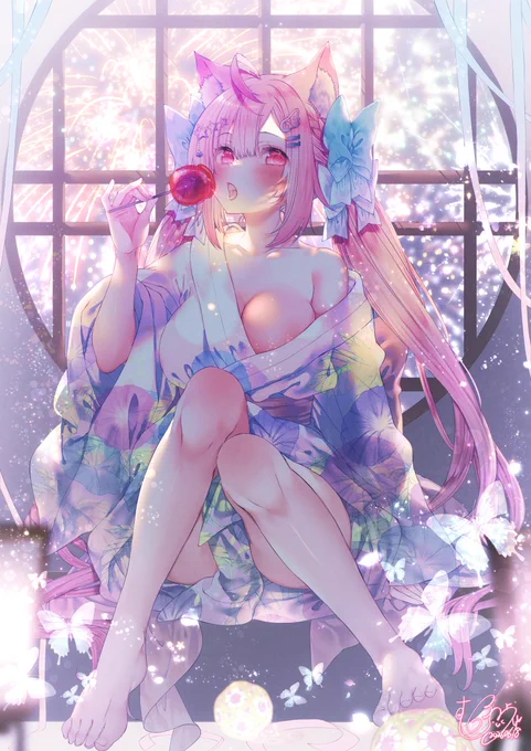 さくなちゃんと夏の夜.°ʚ(*˘︶˘*)ɞ°.。.:* #さくなあーと