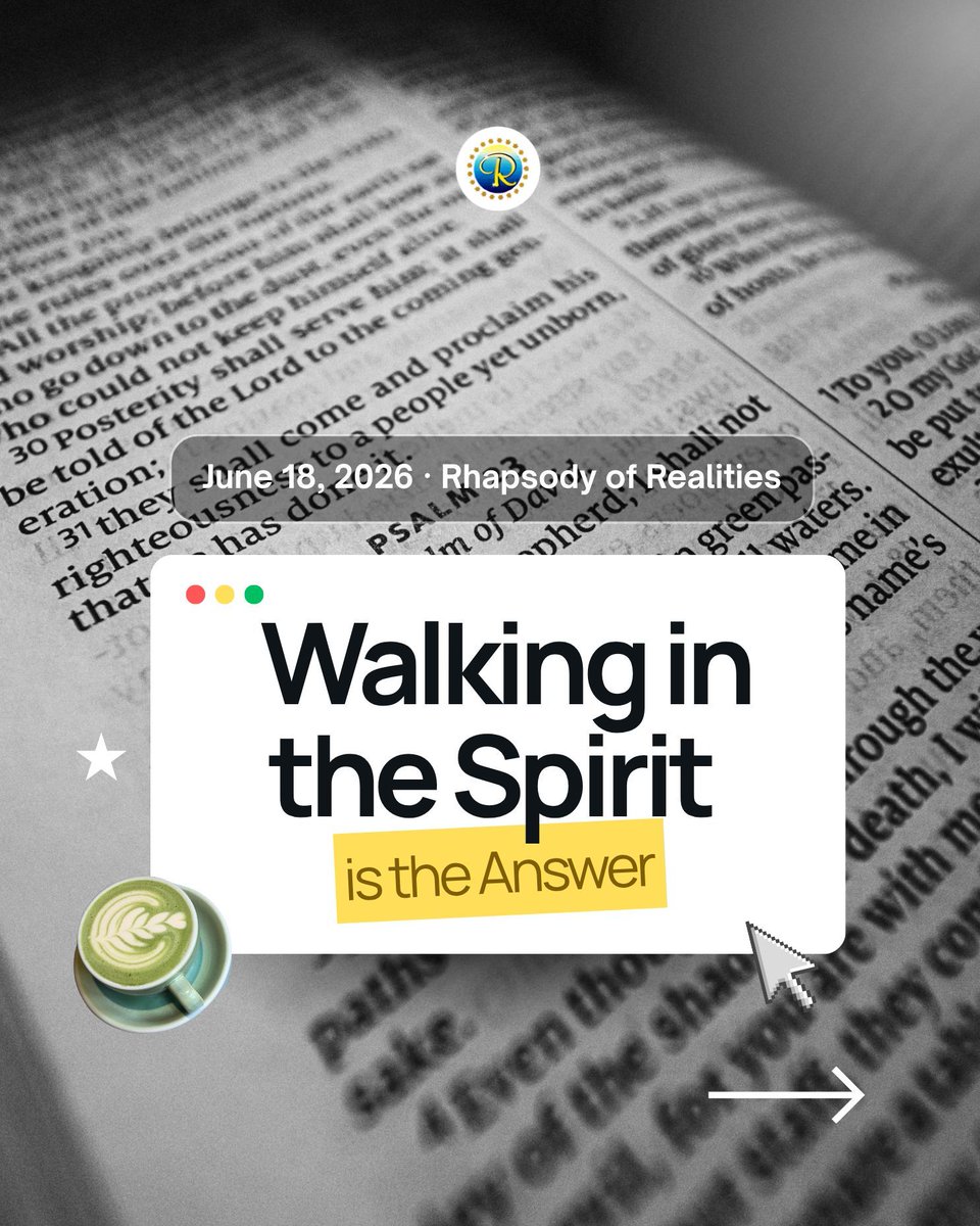 RhapsodyDaily's tweet photo. The flesh has been crucified (Galatians 5:24), you've overcome the world (1 John 5:4), the devil is defeated (Hebrews 2:14). The work is done. What's required now is to walk in the reality of what's already been accomplished.
Download the Rhapsody of Realities App today
#RoRapp https://t.co/jvECZJyPrH