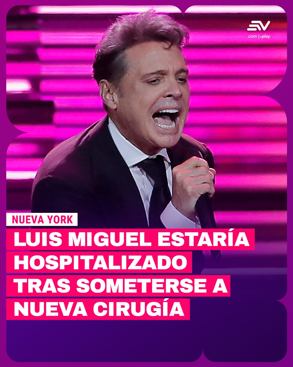ecuavisa's tweet photo. 🎵💽 ¿Qué pasa con Luis Miguel? La prensa europea destapó los detalles del bache de salud que obligó al intérprete de 56 años a pasar por el quirófano en Nueva York. 🎼 Pese a los intentos de su club de fans por apagar los rumores, se conoció que el cantante afronta una supuesta hospitalización tras una delicada operación. 💻 https://t.co/lB6B2ZDFki