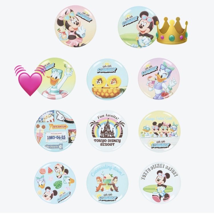 summerlll8's tweet photo. ◯ディズニーリゾート　缶バッジ　ミッキーと仲間たち　ハローハローサマー　HELLO HELLO SUMMER

譲:👑ミッキー

求:💓ドナルド

本日(6/18)TDSにて手渡し交換可能な方よろしくお願いいたします。

#tdr_trade https://t.co/yuD7OI7iBo