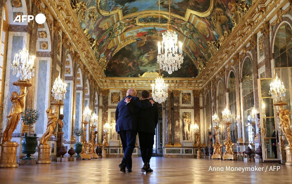 AFP's tweet photo. "A lot of gold"

President Emmanuel Macron invited US President Donald Trump to dinner at the Palace of Versailles outside Paris after the G7 summit ended.

Macron and his wife Brigitte welcomed Trump to the lavish former royal residence, after Trump expressed excitement, saying Versailles had "a lot of gold, I want to check it out".

Macron arranged a private tour for Trump that included the Hall of Mirrors, a gallery devoted to the American War of Independence and a concert in the Royal Chapel

📷 Anna Moneymaker, Guillaume Baptiste, Mandel Ngan