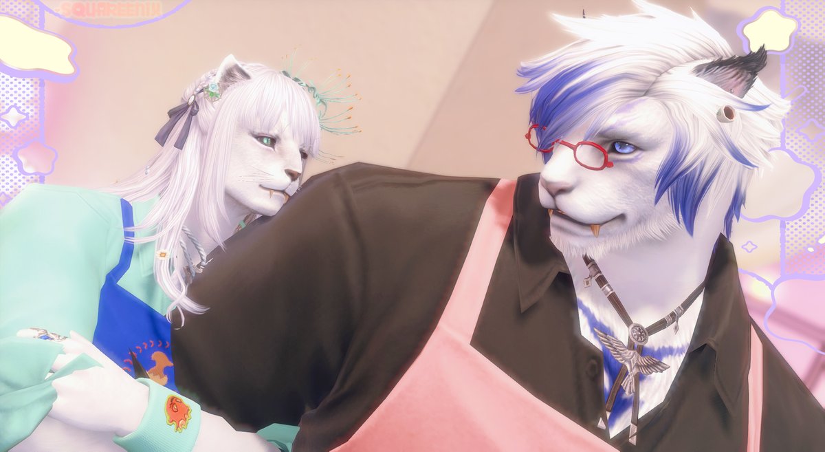 yurasF14's tweet photo. むぎゅう…🐾
男の子でっか…エプロン併せはいいぞ～🐱❤
#ロスガル #FF14 https://t.co/DmVcKIIDDL