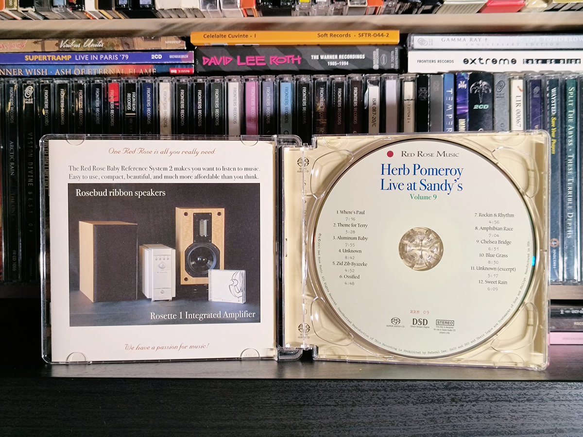 UniqueHiFi's tweet photo. Extreme fidelity!
#NowPlaying
Herb Pomeroy Big Band Jazz
Live at Sandy's (2001)
Stereo single layer SACD
Recorded live via two tube microphones straight into an A-60 Studer one-inch tape machine at 30ips! Extreme dynamic range. #HiRes #jazz #audiophile https://t.co/XeTuzVGu7q