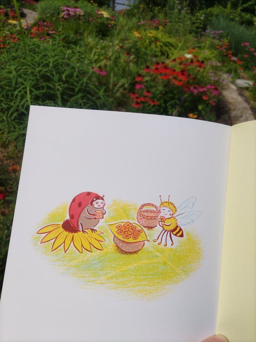 satokofukui's tweet photo. 『むしのアパート』でテントウムシやチョウチョが座ってるのは、花芯がふわっとしたエキナセア🐞
でも実はエキナセアとはハリネズミという意味があるそうで、触ると剣山のようにチクチクです。
今ガーデンはエキナセアが満開。今週末の6月21日は土曜日の市場で、私のアトリエもオープンします。 https://t.co/LeCnroRErg
