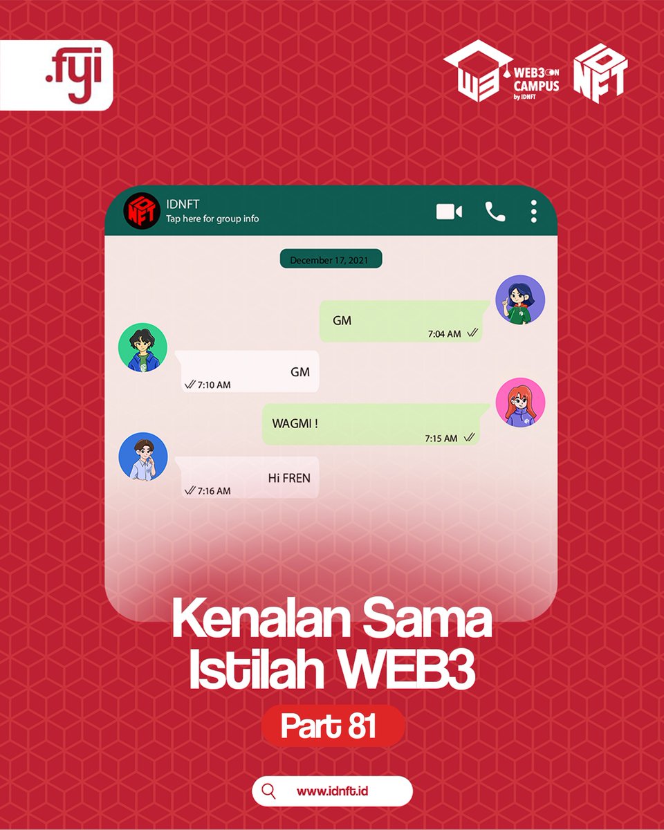 idnft_'s tweet photo. GM FAMS 👋

Istilah Web3 Part 81 sudah hadir! 🚀
Yuk kenalan dengan istilah baru dan upgrade wawasan Web3 kamu ✨

#IDNFT #Blockchain #Web3 #Web3Education #NFT https://t.co/6m7tBJjW9h