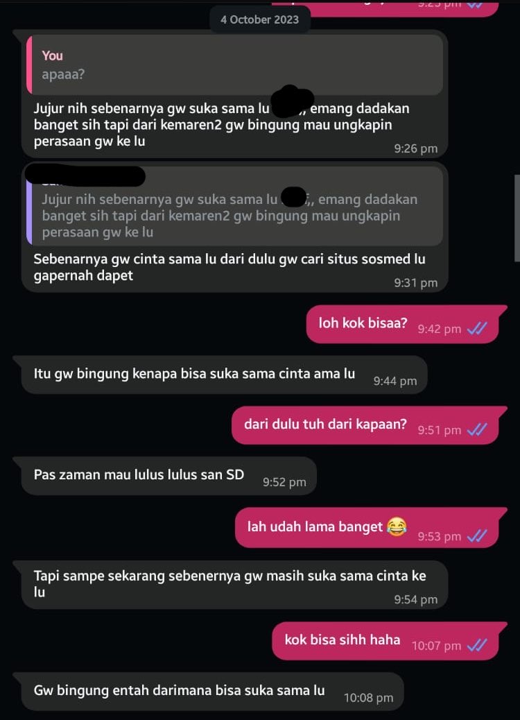 jiyeox's tweet photo. @dienth0ught woy itu temen sd gue… bayangin gapernah ngobrol samsek waktu sd, tibatiba dia chat bilang gini kayak apasih frik banget takut https://t.co/zBEXNzp6mD
