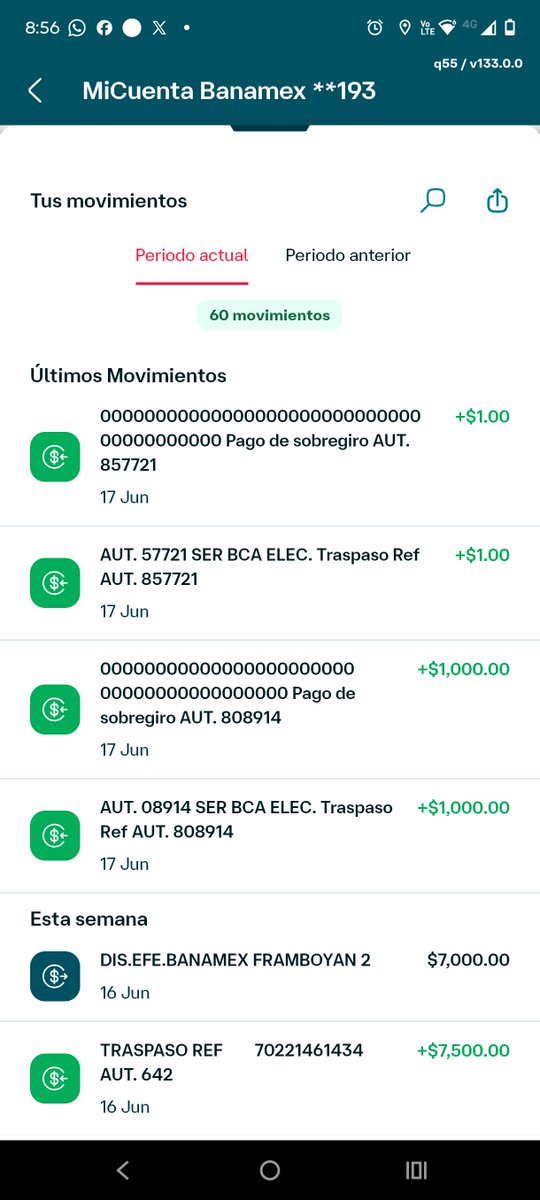 reasams's tweet photo. @BanamexContacto Tengo 3 cuentas las 4 las uso de manera diaria , y una se fue a cero y si depósito algo , me manda a sobregiro https://t.co/kYqNRoEA22