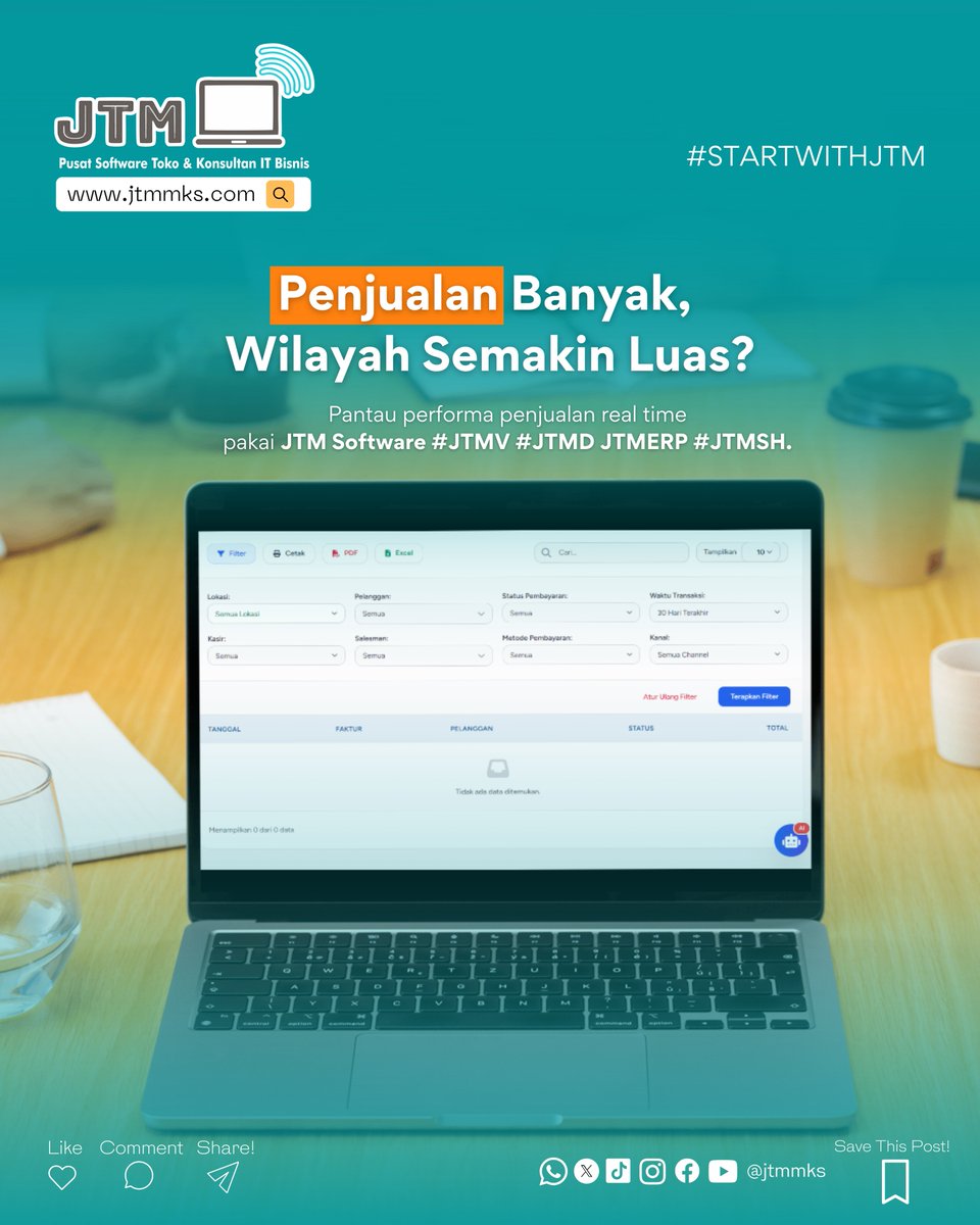 jtmsoftware's tweet photo. Data telat = keputusan telat = duit kejar-kejaran 😮‍💨

Business Owners, kalau laporan cabang masih nunggu Excel dari staff, wajar bingung bisnis sehat apa enggak.

Udah waktunya mutusin pake data, bukan pake feeling.

Jadwalkan demo fitur JTM Software sekarang!

#JTMSoftware https://t.co/U8uDPvGNRX