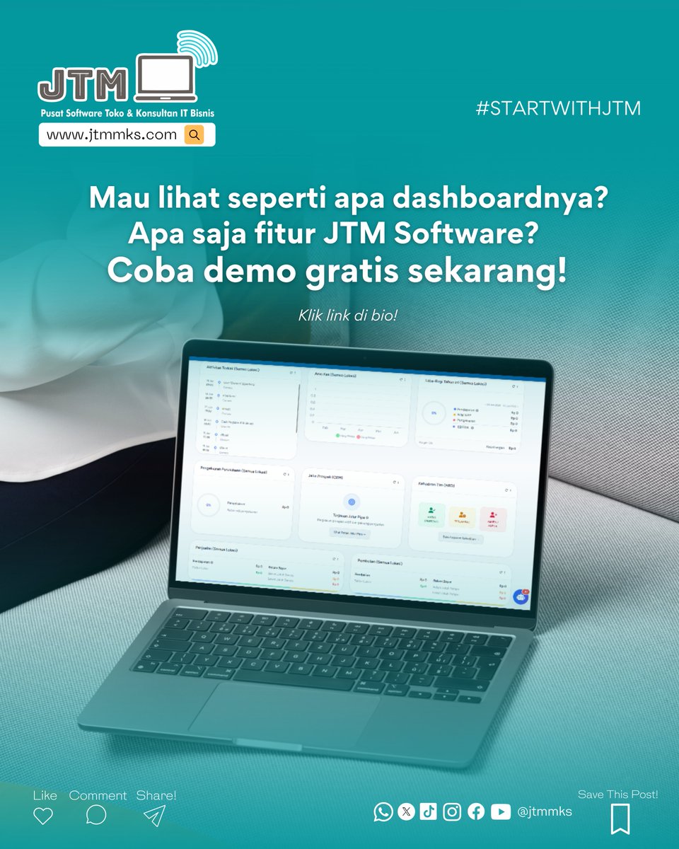 jtmsoftware's tweet photo. Data telat = keputusan telat = duit kejar-kejaran 😮‍💨

Business Owners, kalau laporan cabang masih nunggu Excel dari staff, wajar bingung bisnis sehat apa enggak.

Udah waktunya mutusin pake data, bukan pake feeling.

Jadwalkan demo fitur JTM Software sekarang!

#JTMSoftware https://t.co/U8uDPvGNRX