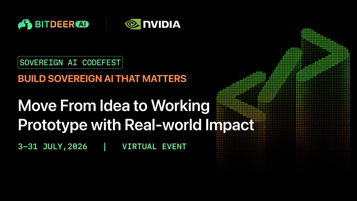 Bitdeer_AI's tweet photo. 48 hours left. 3 seats remain🔥!

This is your last moment! Stop letting your game-changing ideas collect dust! The Sovereign AI Codefest arms you with @NVIDIAAP expertise, guidance and tools, Bitdeer AI GPU compute.

This is where AI builders make their move. Make yours!

Application deadline: 19 June. Claim your seat NOW🔗: https://t.co/iVEo3NWrQd

#SovereignAI #BitdeerAI #OpenACC #OpenHackathon