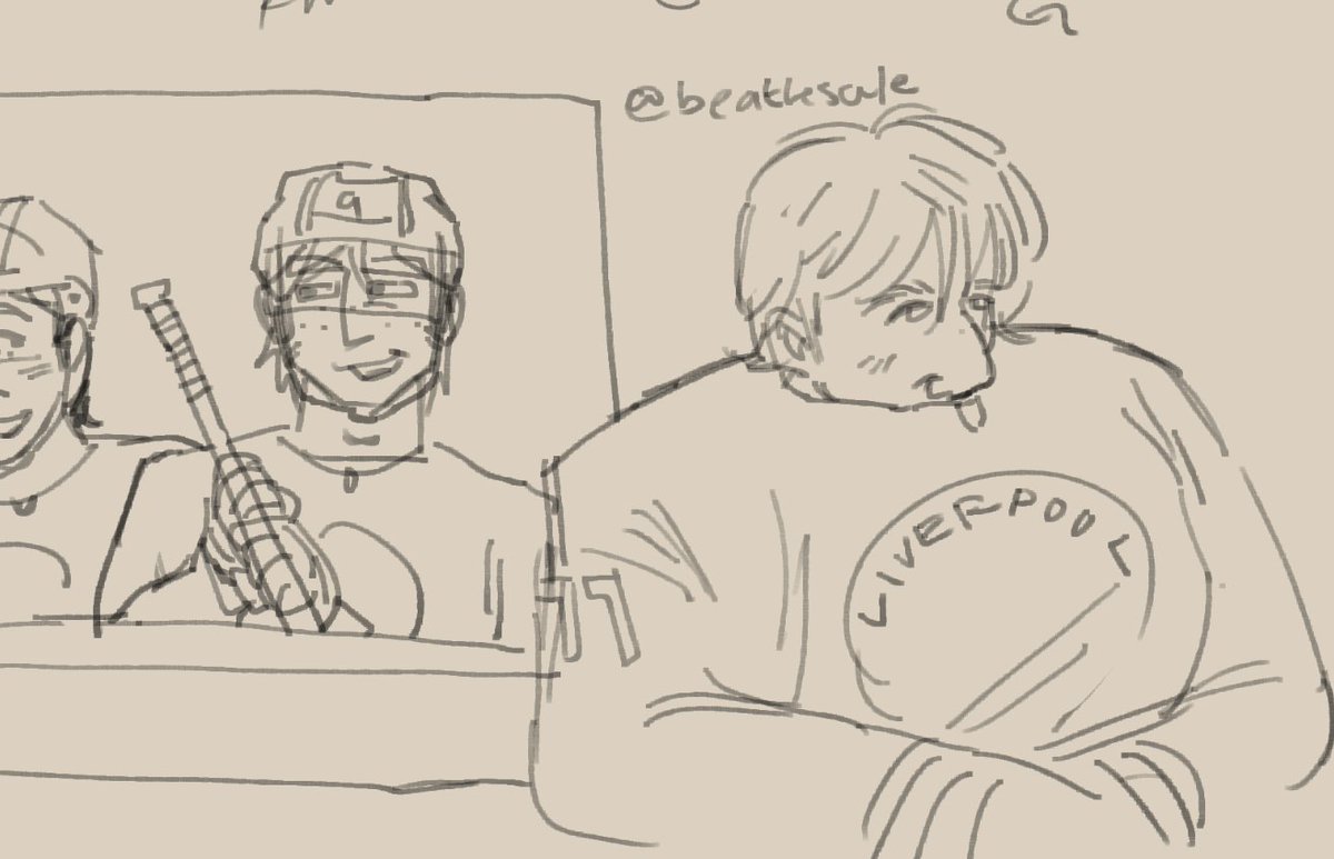 beatlescule's tweet photo. having two very different interests will have u doing anything. anyway heres the beatles if they played hockey https://t.co/Oum9ounpIw