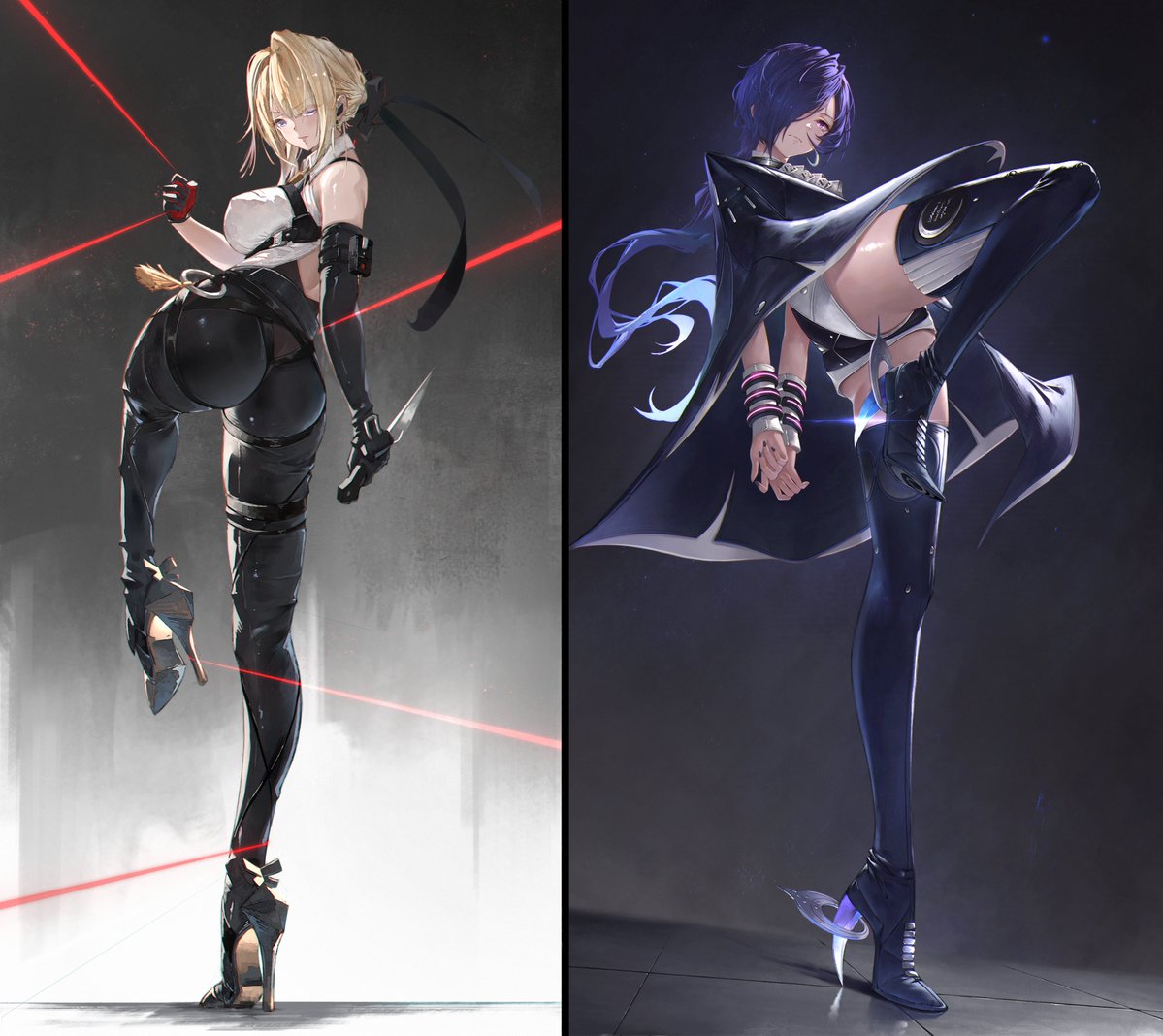 EyoIllus's tweet photo. These two have the same vibe.Guess I really like this kind of pose.😀 https://t.co/UwyntjU432