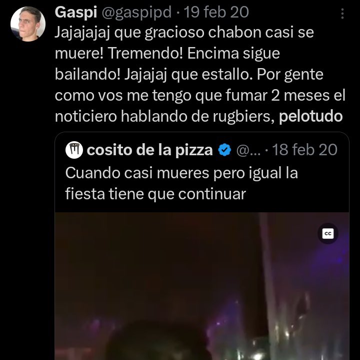 ssakiluna's tweet photo. @RecreoShit Para la gente que repite la mamada de que a Gaspi le hubiera gustado que se burlaran de su muerte https://t.co/p1ikBWN0py