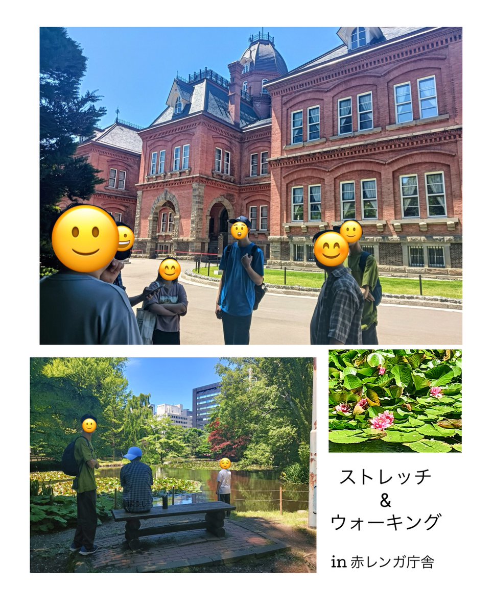 s_challengediko's tweet photo. 先日のプログラム「ストレッチ＆ウォーキング」
道庁赤レンガ庁舎を目的地に、好天の中、心地よく活動することができました。
睡蓮や親子のカモを眺め、自然に触れるひとときに。
ショップでの買い物も楽しみ、リラックスした雰囲気で終了しました🚶‍🚶‍♀️‍🌳#札幌チャレンジド #札チャレ #就労移行支援 https://t.co/9rMPS2fd5H