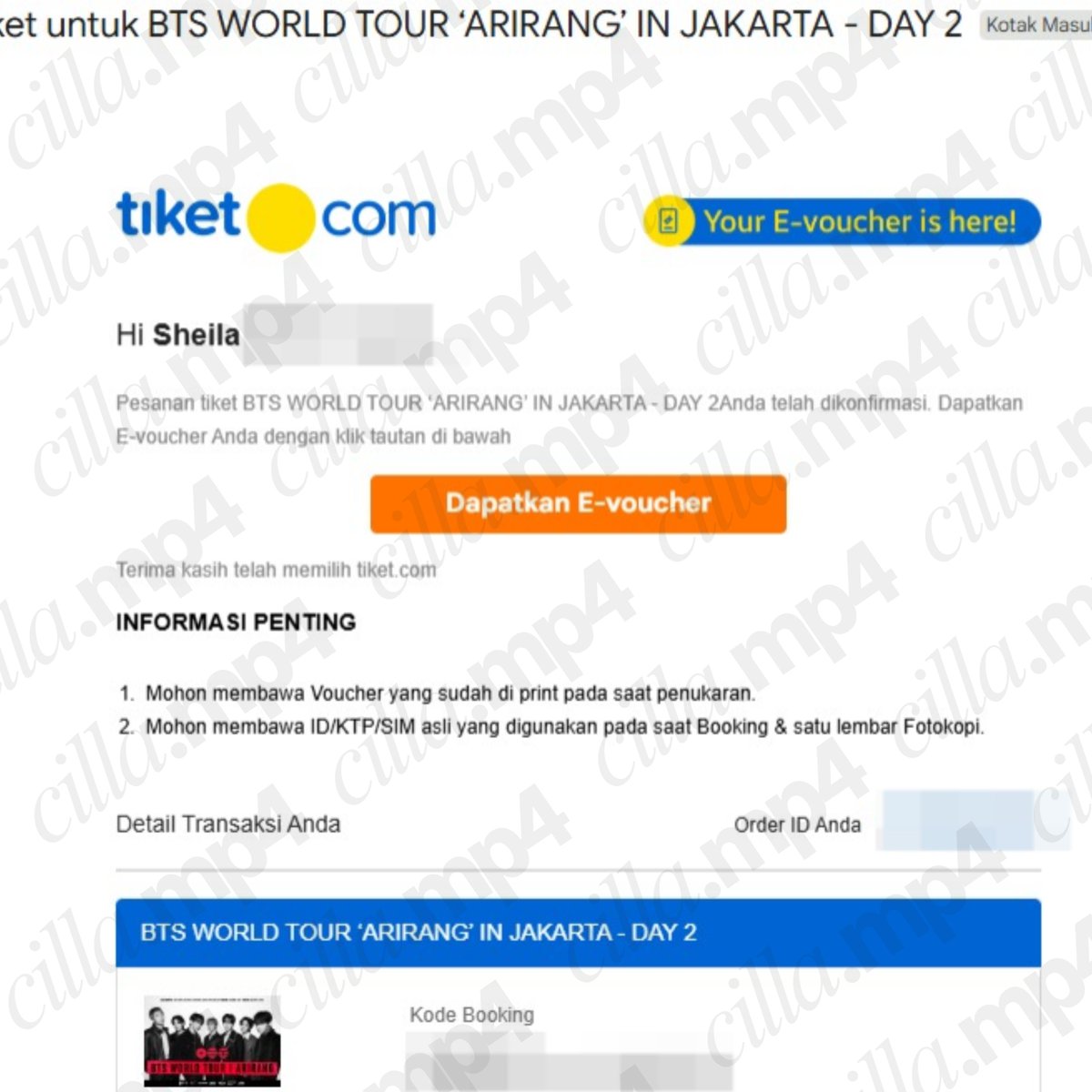 cilla_mp4's tweet photo. [secured] - BTS WORLD TOUR ‘ARIRANG’ IN JAKARTA - DAY 2    

🎫 2 Tix - Cat 1    

jaswar by @cilla_mp4

*removing watermarks, unauthorized use, or stealing proof is strictly prohibited. https://t.co/kx76T9Fd9j
