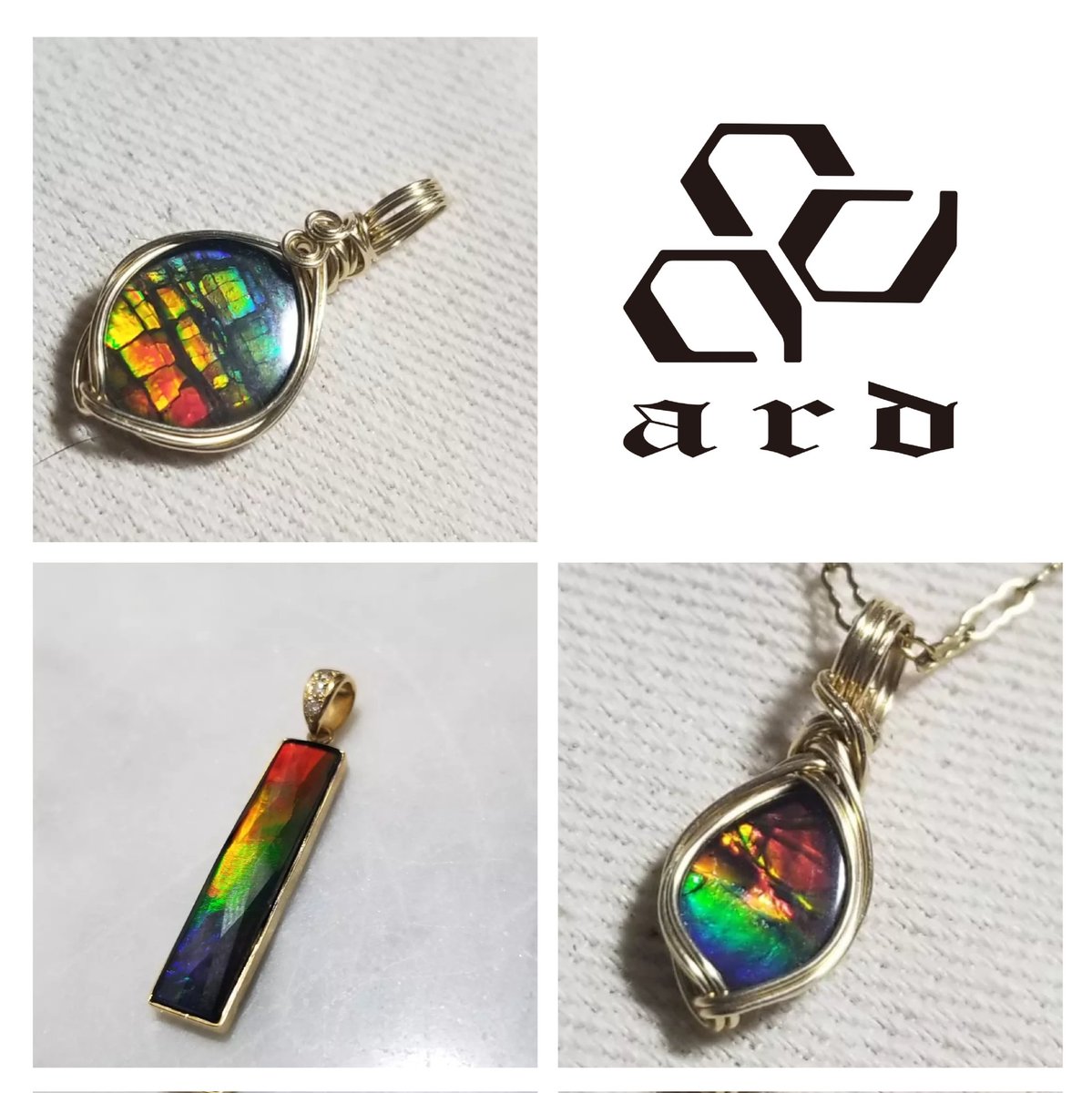 ardmachiko's tweet photo. 本物のアンモライトについて④-1】
前述で原石と加工品ルース(ﾓｻﾞｲｸ)について触れました。

今回はルースそのものについて。
アンモライト欠片の中で特に美しい色味と輝きを持つものが高品質なルースへと加工されます。

そしてこのルースには、残念ながら“偽物”も存在します。
→→つづく https://t.co/aBm5B6WUo8
