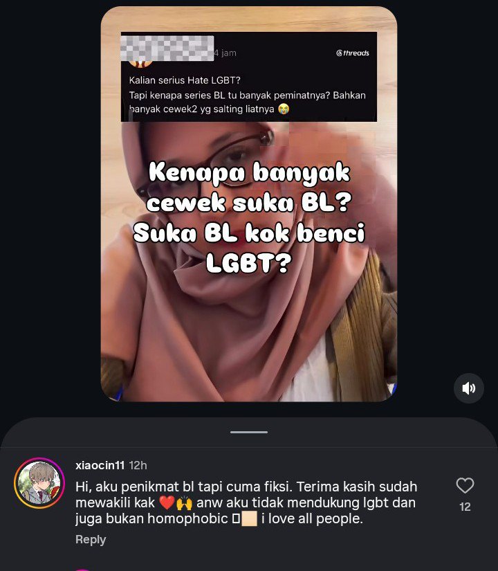 callmejujuuuuu's tweet photo. cuman di Indonesia nonton BL tapi ngehate LGBT. 
padahal series BL itu menyuarakan support LGBT, kok bisa pemikiran viewers nya begini🤔 https://t.co/3Zoa4O9hab